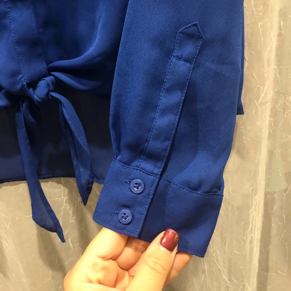 BOGO Long sleeve chiffon button up blouse - Picture 5 of 5